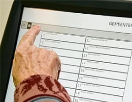 Nieuwe stemcomputers zijn touchscreens.