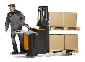 Meeloop transpallet rechte rug