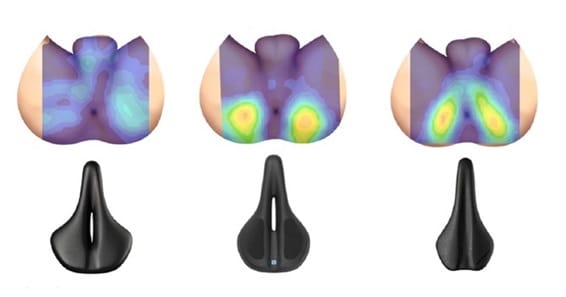 Zitdruk op een fietszadel
