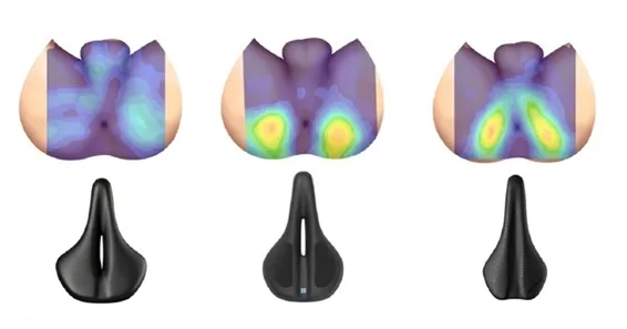 Zitdruk op een fietszadel