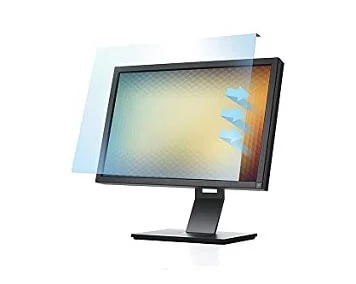 Blauwlichtfilter als voorbeeld van beeldschermfilters.