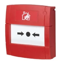 Knop voor brandalarm onbeschermd.