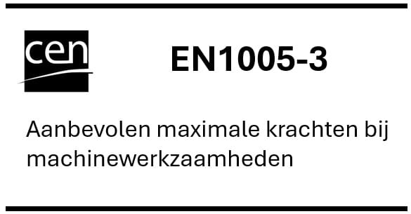 EN1005-3 Aanbevolen maximale krachten bij machinewerkzaamheden